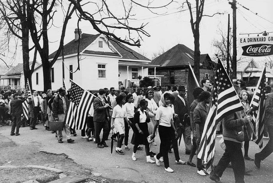 A scene from one of the Selma-to-Montgomery, Ala., marches in 1965. (Wikimedia Commons)