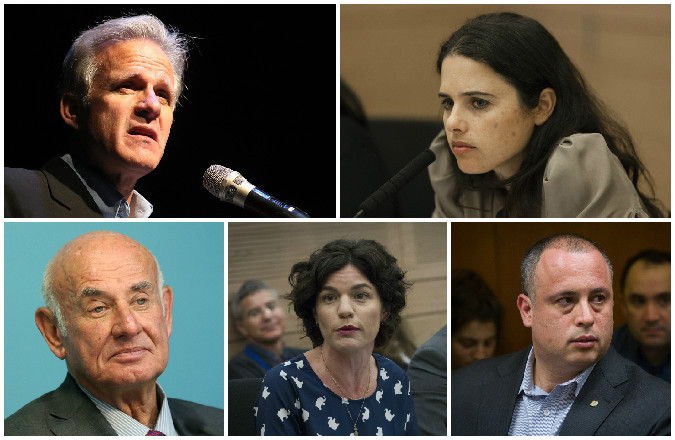 Clockwise, from top left, Michael Oren, Ayelet Shaked, 