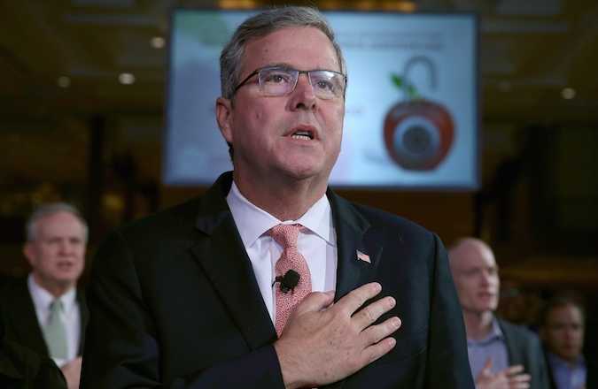 Former Florida Gov. Jeb Bush has surrounded himself with foreign policy advisers who worked for his father and his brother. (Mark Wilson/Getty Images)