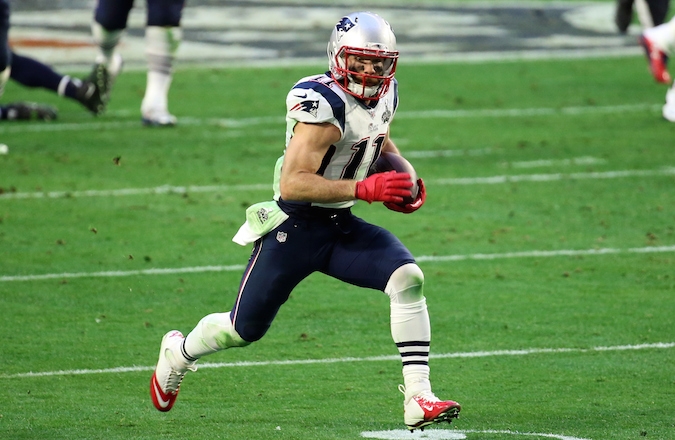 Julian Edelman runs for a first down in the second quarter against the Seattle Seahawks during Super Bowl XLIX at University of Phoenix Stadium on Feb. 1, 2015 in Glendale, Ariz. (Andy Lyons/Getty Images)