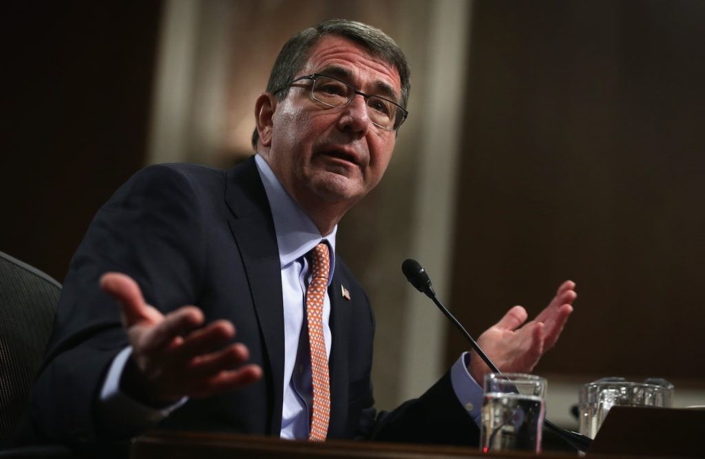 Ashton Carter, President Obama's nominee for defense secretary, at his confirmation hearing, Feb. 4, 2015. The hearing had none of the sharp exchanges over Israel that featured in the confirmation proceedings of the last defense secretary, Chuck Hagel. (Alex Wong/Getty Images)