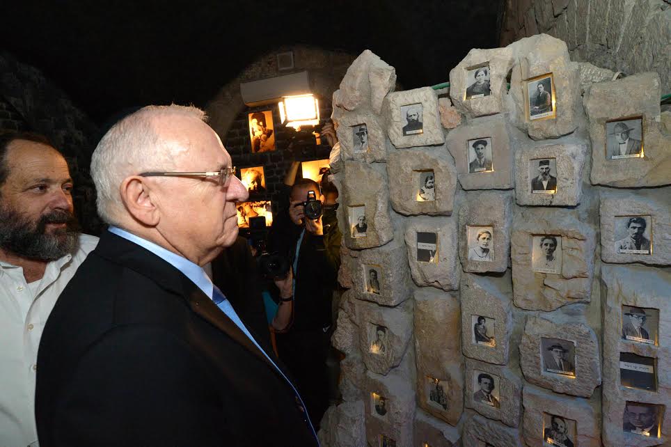 Israeli president Reuven Rivlin seen during a visit in the West Bank town of Hebron, where he inaugurated the newly developed Hebron Heritage Museum, Feb. 2, 2015. (Mark Neyman/GPO)