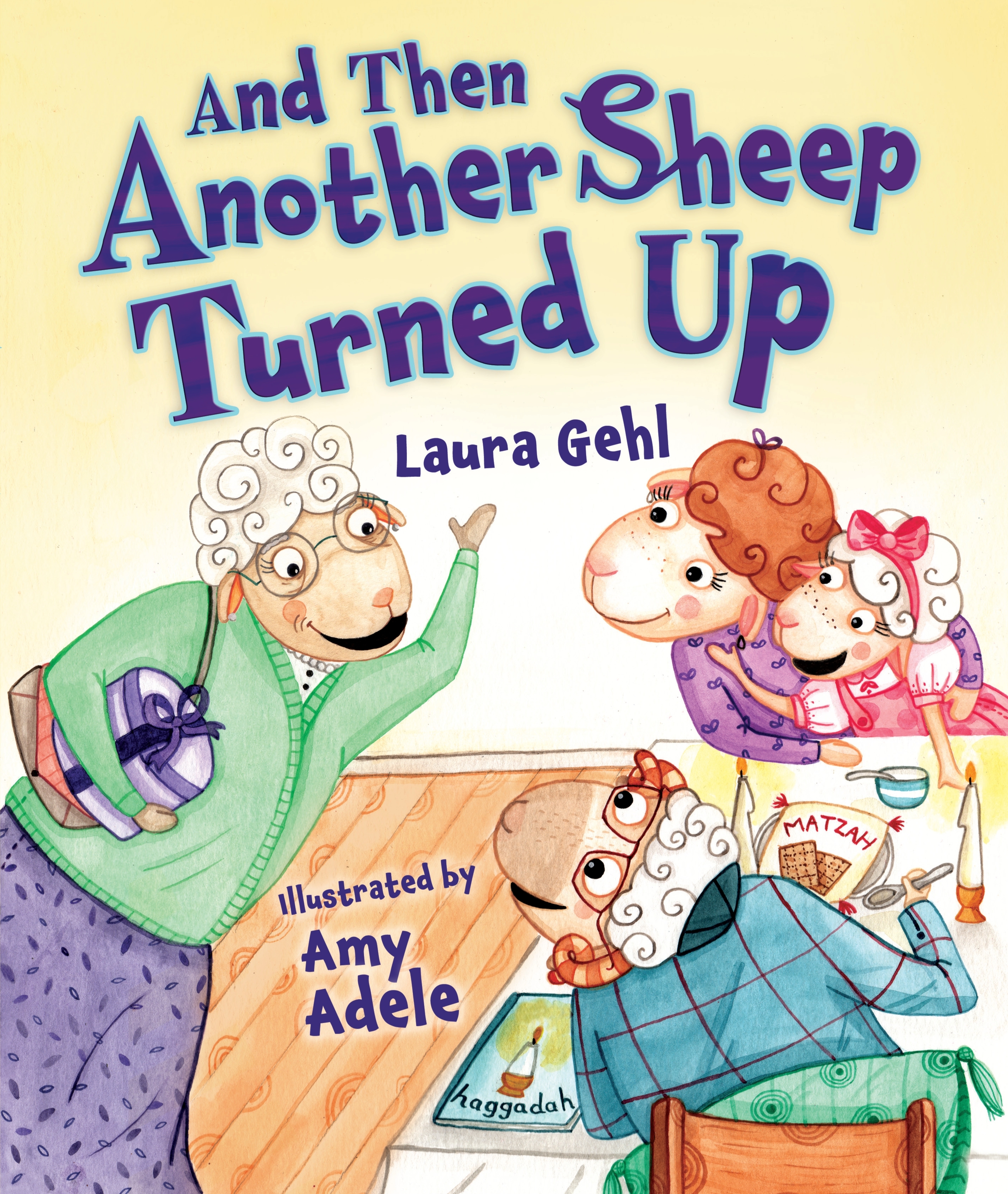 Unexpected visitors appear on each page of "And Then Another Sheep Turned Up." (Courtesy of Kar-Ben Publishing)