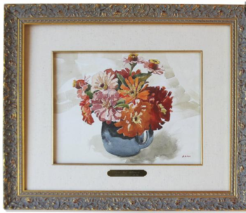 Hitler's 1912 floral still life, which is being auctioned on Thursday. (Nate D. Sanders catalog)