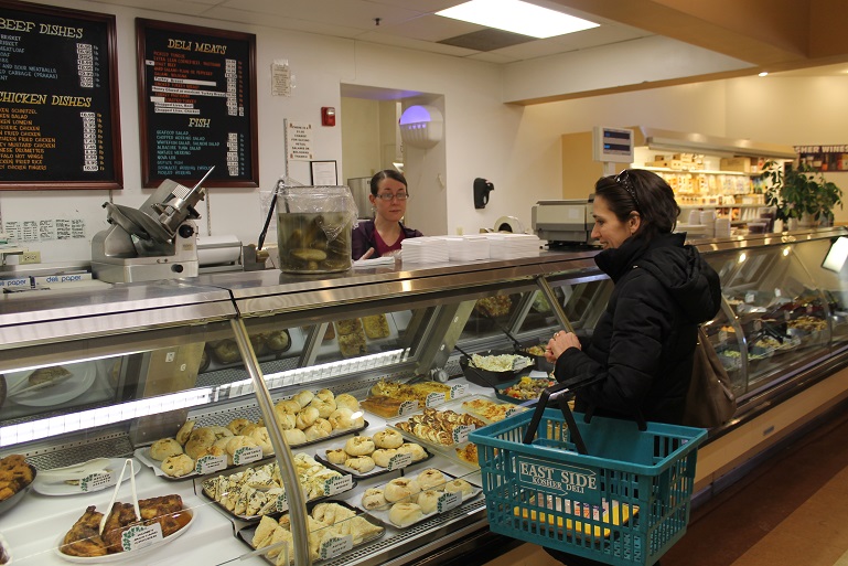 There are four varieties of knishes at the East Side Kosher Deli, a mainstay of Denver's Jewish community. (Uriel Heilman)