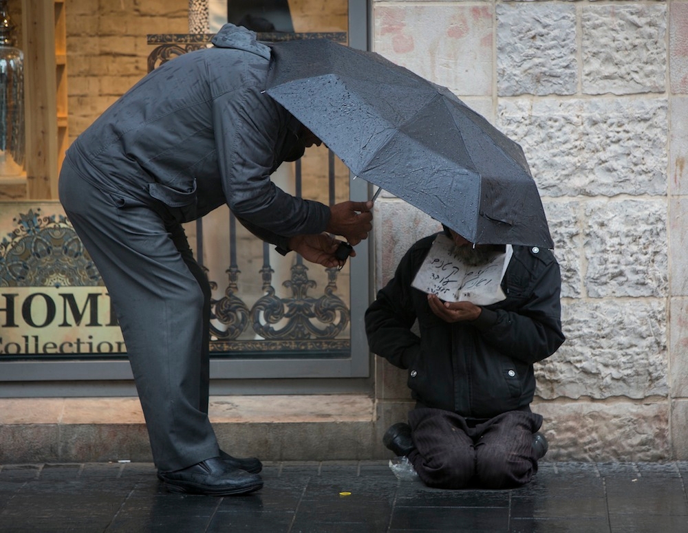 A homeless man in Jerusalem. Under Prime Minister Benjamin Netanyahu, Israel has emerged as one of the developed world's most economically unequal countries. (Yonatan Sindel/Flash90)