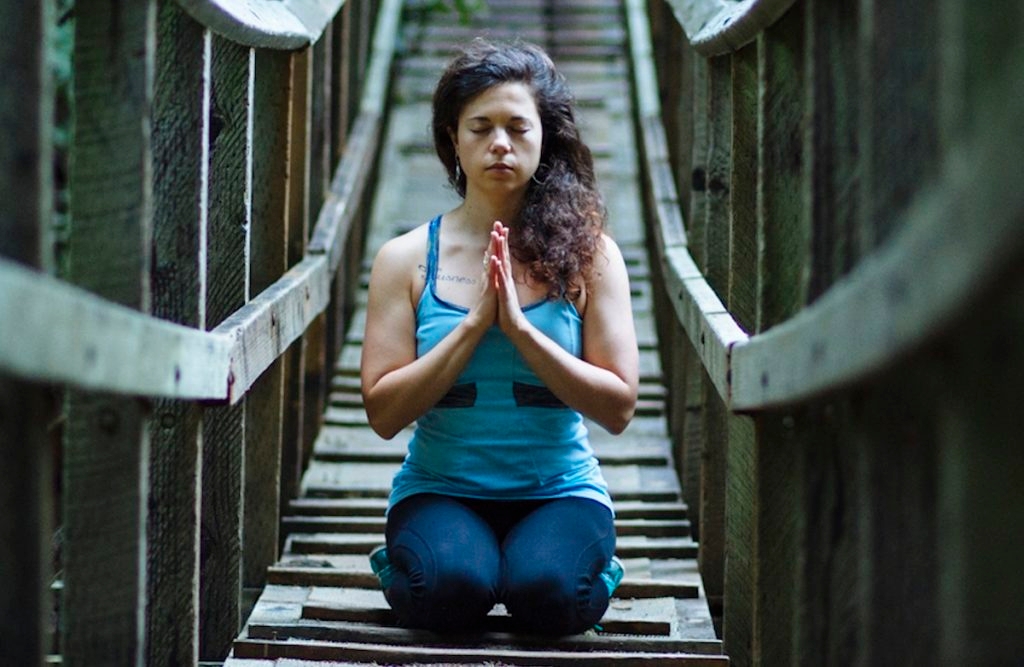 Johanna Borkan, pictured here, found the Jewish community she sought in Portland by partnering with Yael Pedobski to create Havdallah Yoga. (Justin Bailie Photography)