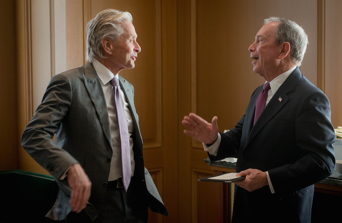 Michael Douglas and Michael Bloomberg each spoke at the announcement of the Genesis Generation Challenge winners on Tuesday. (Flickr)