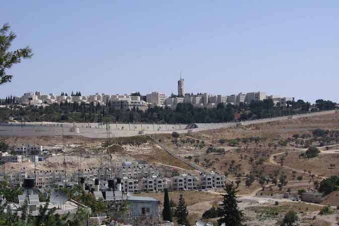 Mount Scopus, seen from below, has been under Israeli control since 1948, even though it is in eastern Jerusalem, which was occupied by Jordan until the 1967 Six-Day War. (Wikimedia Commons)