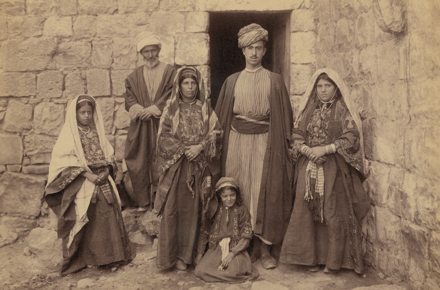 An Arab family of Ramallah, 1900-1910. Most Arabs lived in the hill towns of Palestine, away from the coastal lowlands where Zionist activity would first take root. (Courtesy of Matson Collection, Library of Congress)