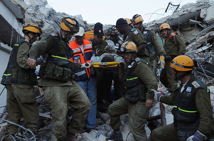 Israeli rescuers arrived in Haiti on the evening of Jan. 15, 2010, hours after Obama spoke. Photo from Jan. 17. (IDF Spokesperson/FLASH90)