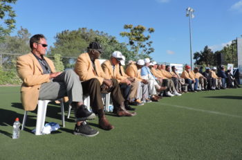 19 Hall of Famers visited Israel this week on a tour organized by New England Patriots owner and Jewish philanthropist Robert Kraft. (Ben Sales)