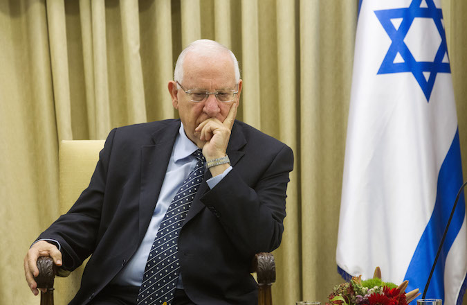 Israeli president Reuven Rivlin at the president's house in Jerusalem on May 28, 2015. (Miriam Alster/Flash90)