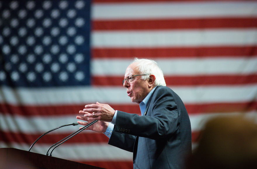 Sen. Bernie Sanders speaks to the crowd at the Phoenix Convention Center, July 18, 2015 in Phoenix, Arizona. (Charlie Leight/Getty Images)