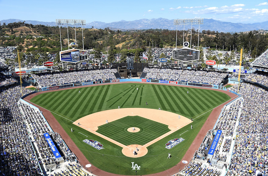 A view of Dodger Stadium on Opening Day, April 6, 2015. (Harry How/Getty Images)