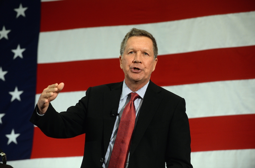 Ohio Gov. John Kasich speaks at the First in the Nation Republican Leadership Summit, April 18, 2015, in Nashua, New Hampshire. (Darren McCollester/Getty Images)