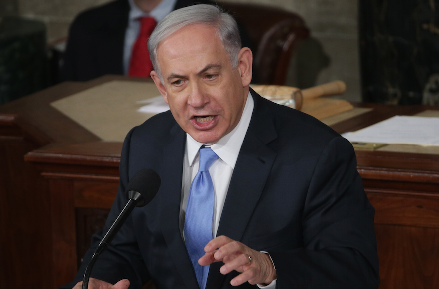 Israel Prime Minister Benjamin Netanyahu speaks about Iran during a joint meeting of the United States Congress in the House chamber at the U.S. Capitol, March 3, 2015, in Washington, DC. (Alex Wong/Getty Images)