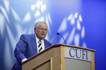 Pastor John Hagee, CUFI’s founder, seen in Washington, D.C., July 13-14, 2015, warned politicians in The Washington Post this week to heed his group's 2.2. million Christian Zionist members. (Courtesy: CUFI) 