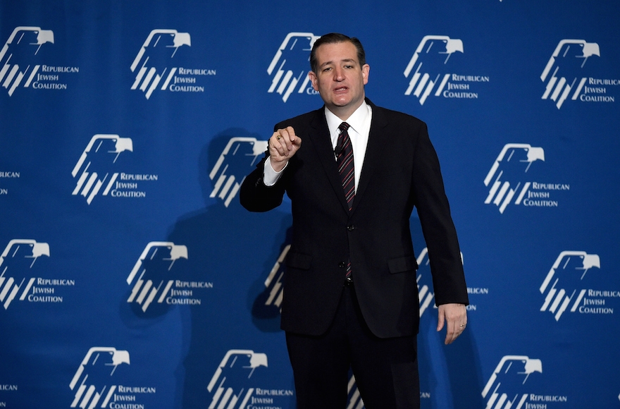 Sen. Ted Cruz speaks during the Republican Jewish Coalition spring leadership meeting at The Venetian Las Vegas on April 25, 2015 in Las Vegas, Nevada. (Ethan Miller/Getty Images)