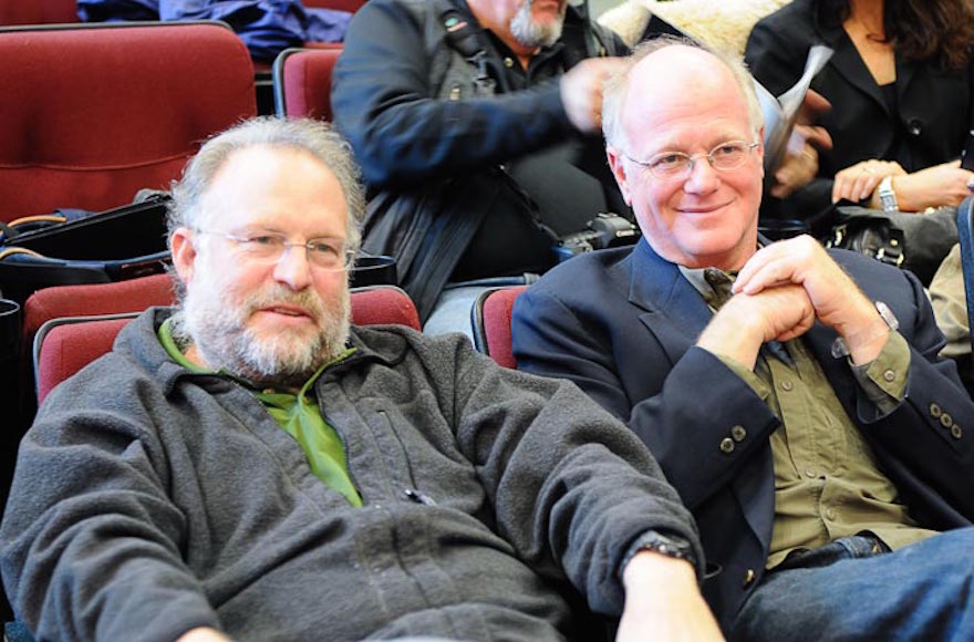 Jerry Greenfield, left, and Ben Cohen, the founders of Ben & Jerry's, shown in 2010. (Wikimedia Commons)