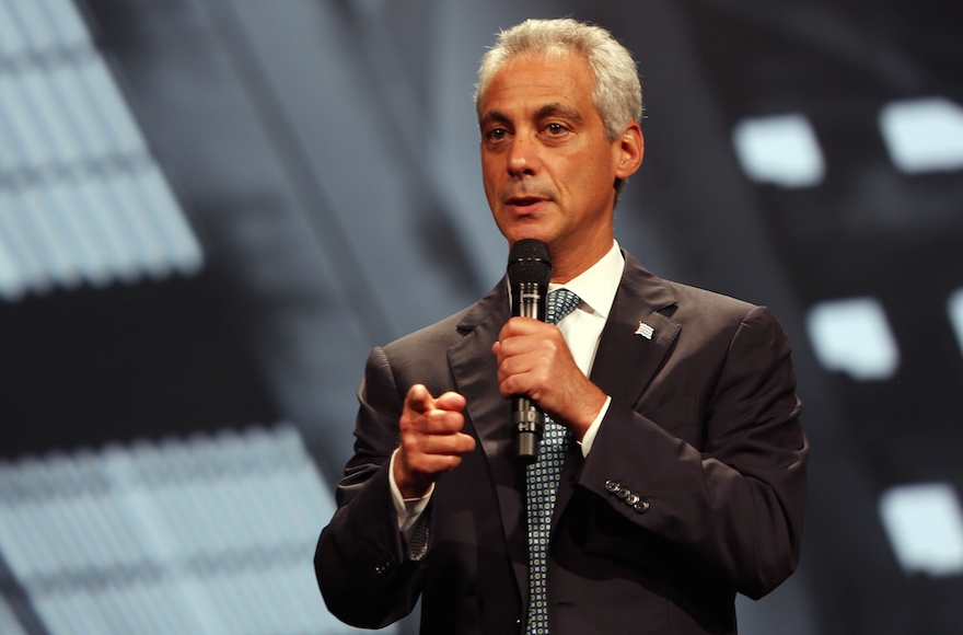 Chicago Mayor Rahm Emanuel attending the Inspirational Forum during Opportunity Fair and Forum in Chicago, Illinois on August 13, 2015. (Tasos Katopodis/Getty Images for 100,000 Opportunities Initiative)