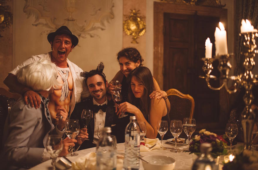 Robert Saferstein, second from left, with Jewish gay activists in Salzburg on Aug. 12, 2015. (Eighteen:22/Picture on the Fridge)