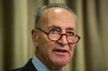 U.S. Sen. Chuck Schumer (D-NY) speaking at New York University on August 11, 2015. (Andrew Burton/Getty Images)