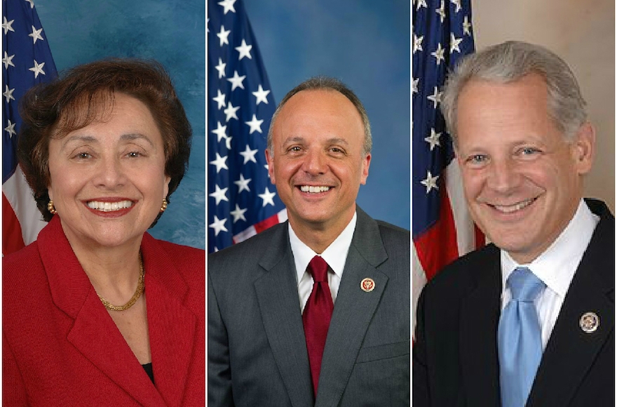 From left to right: Democratic Reps. Nita Lowey (NY), Ted Deutch (FL) and Steve Israel (NY) all came out against the Iran deal. (Wikimedia Commons)