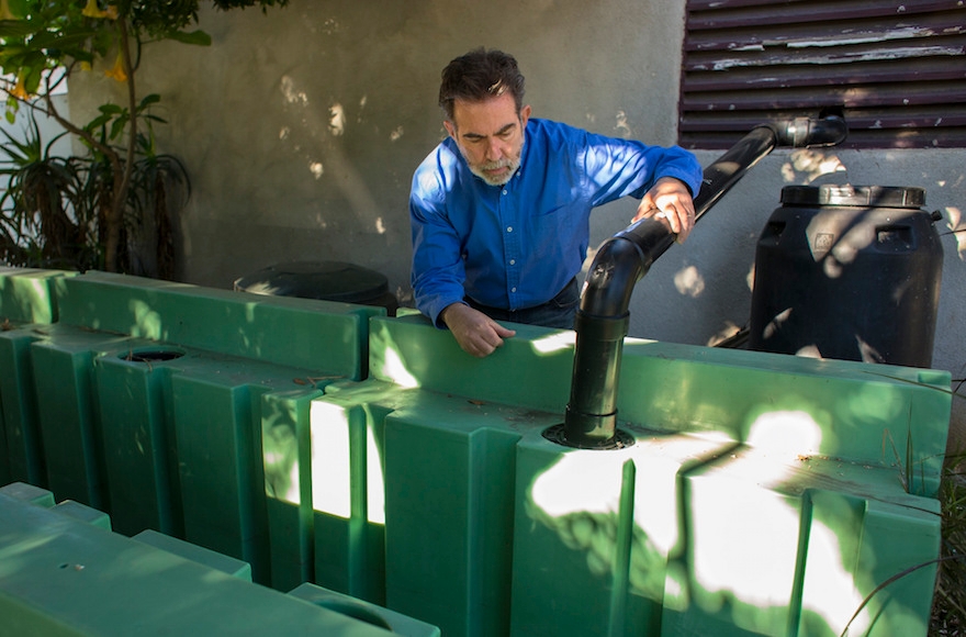 Andy Lipkis, founder of TreePeople, is building cisterns to collect rainwater in Los Angeles. (James Kellogg courtesy of TreePeople)