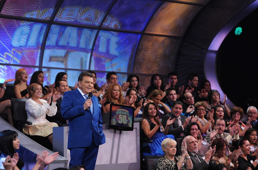 Kreutzberger, celebrating on-air the 50th Anniversary of "Sabado Gigante" in 2013. (Courtesy of Univision)