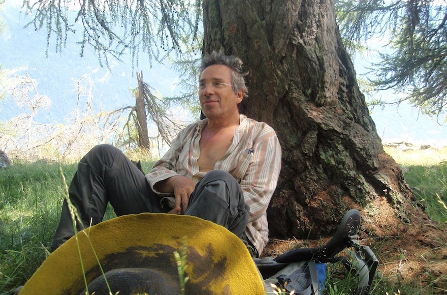 Shepherd and Yiddish folk singer Hans Breuer at his pasture near Vienna in March 2015. (Courtesy Hans Breuer)