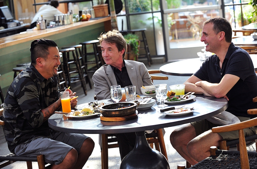 From left: Chef Roy Choi, Martin Short and Phil Rosenthal, in a scene from the new PBS series 