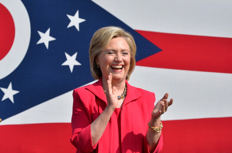 Hillary Clinton speaking at Case Western Reserve University in Cleveland, Ohio on Aug. 27, 2015. (David Richard/AP Photo)