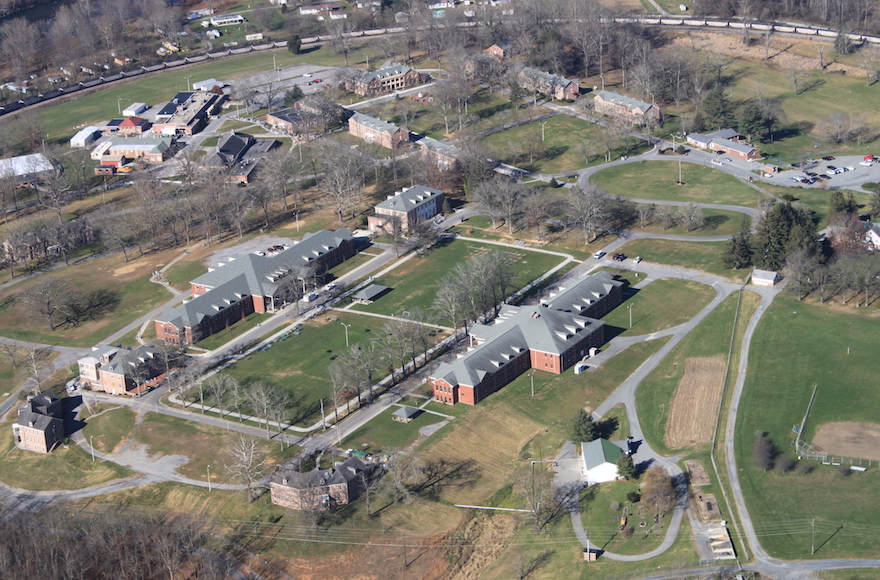 An aerial view of the Alderson Federal Prison in West Virginia. (Wikimedia Commons)