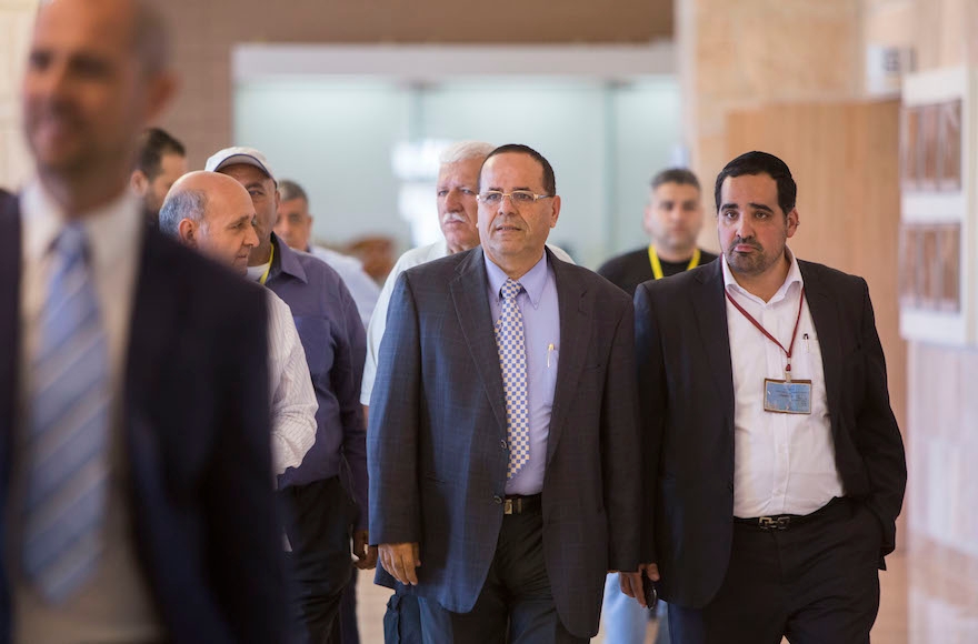 Ayoub Kara arrives at a Likud party meeting at the Knesset in Jerusalem, Israel, May 18, 2015. (Yonatan Sindel/Flash90)