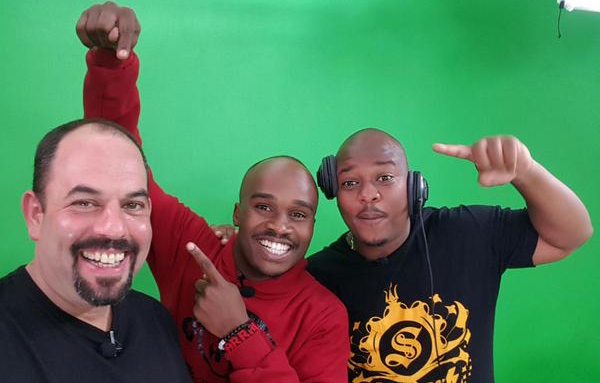 Gilad Millo, left, with DJ HYPNOTIQ and Kiptoo 'k4' Kirwa at a Nairobi recording studio, Oct. 14, 2015. (Courtesy of Gilad Millo)