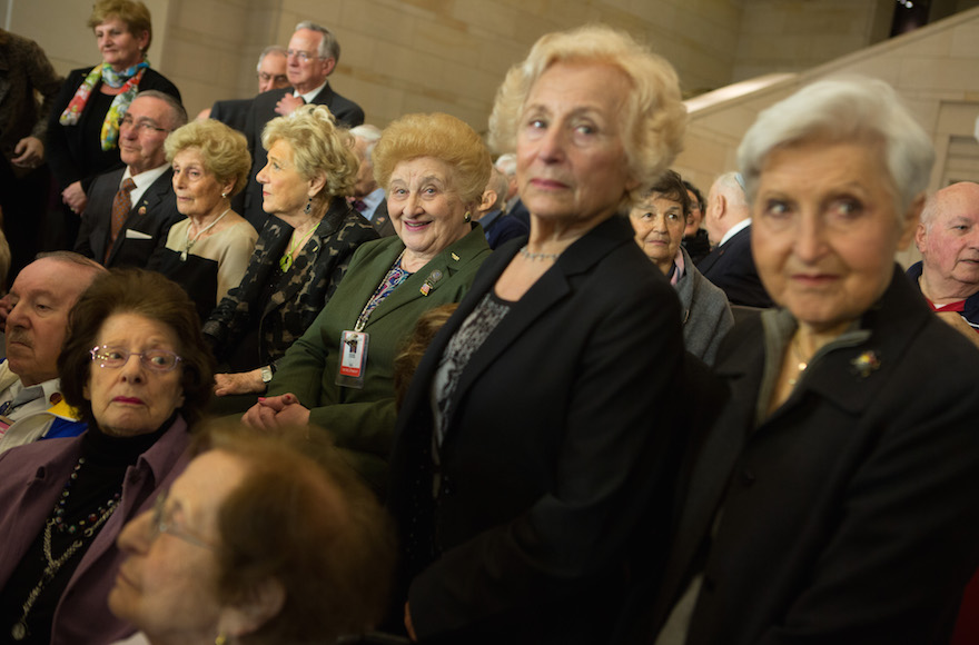 Holocaust survivors attending an event honoring the victims of Nazi persecution at the U.S. Capitol building in Washington, D.C., April 30, 2014. 