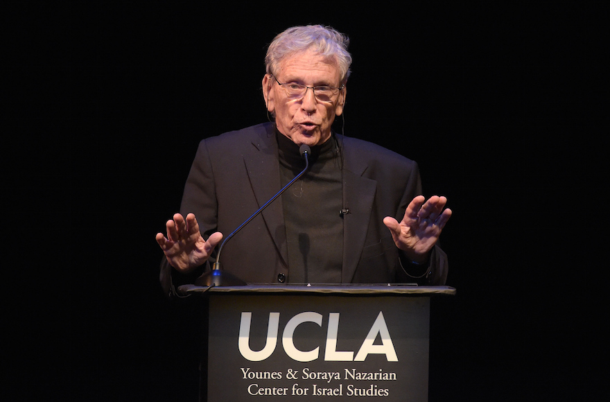 Amos Oz attending the UCLA Younes & Soraya Nazarian Center For Israel Studies 5th Annual Gala at Wallis Annenberg Center for the Performing Arts in Beverly Hills, California, May 5, 2015. (Jason Kempin/Getty Images)