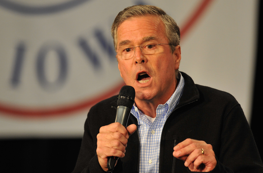 Republican presidential candidate Jeb Bush speaking at the Iowa State Fair in Des Moines, Iowa, Oct. 31, 2015. (Steve Pope/Getty Images)