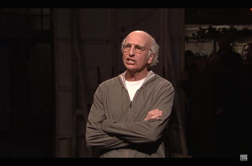 Larry David yelling at Donald Trump on
