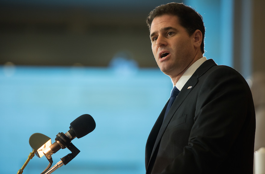 Israeli Ambassador to the U.S. Ron Dermer speaking at the U.S. Capitol building in Washington, D.C., April 30, 2014. (Allison Shelley/Getty Images)