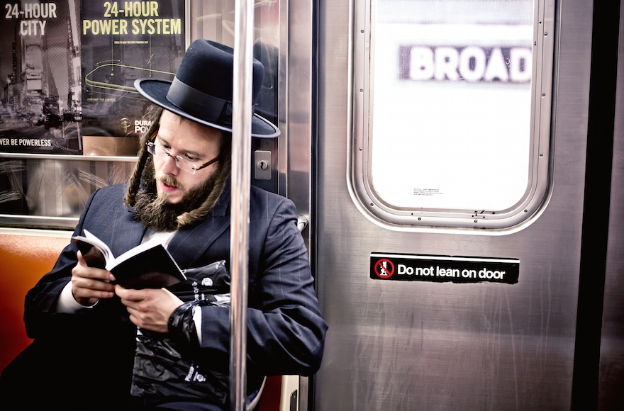 A haredi Jew on the New York subway: ‘The wealth of New York’s Jewish cultural life blew my mind,’ says the author. (Andrew Bayda/Shutterstock)
