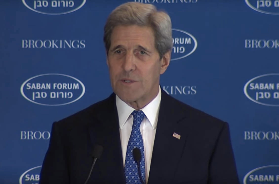 Secretary of State John Kerry addresses the Saban Forum in Washington, D.C., December 5, 2015