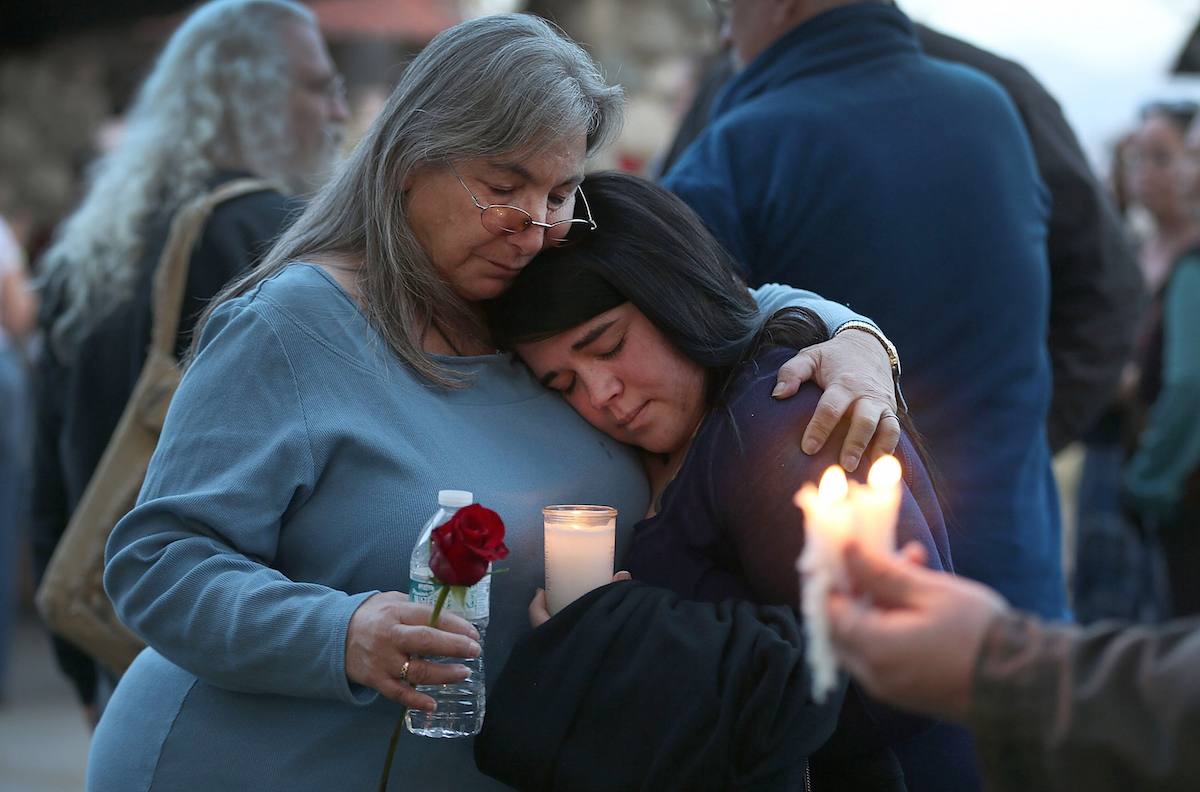 A memorial service in California for a victim of the shooting at the Inland Regional Center, Dec. 5, 2015. (Joe Raedle/Getty Images)