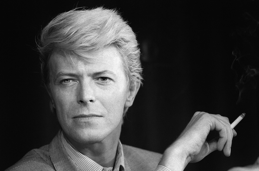 David Bowie at a press conference at the 36th Cannes Film Festival in Cannes, France, May 13, 1983. (Ralph Gatti/AFP/Getty Images)