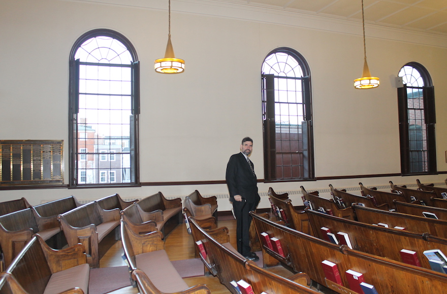 Rabbi David Senter inside Temple Israel, which underwent a $3.7 million renovation in 2007. (Uriel Heilman)