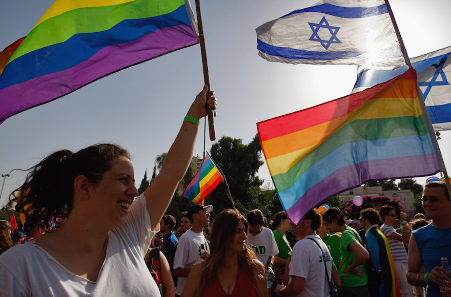 Thousands of Israelis celebrating gay pride in Jerusalem, Israel. (David Silverman/Getty Images)