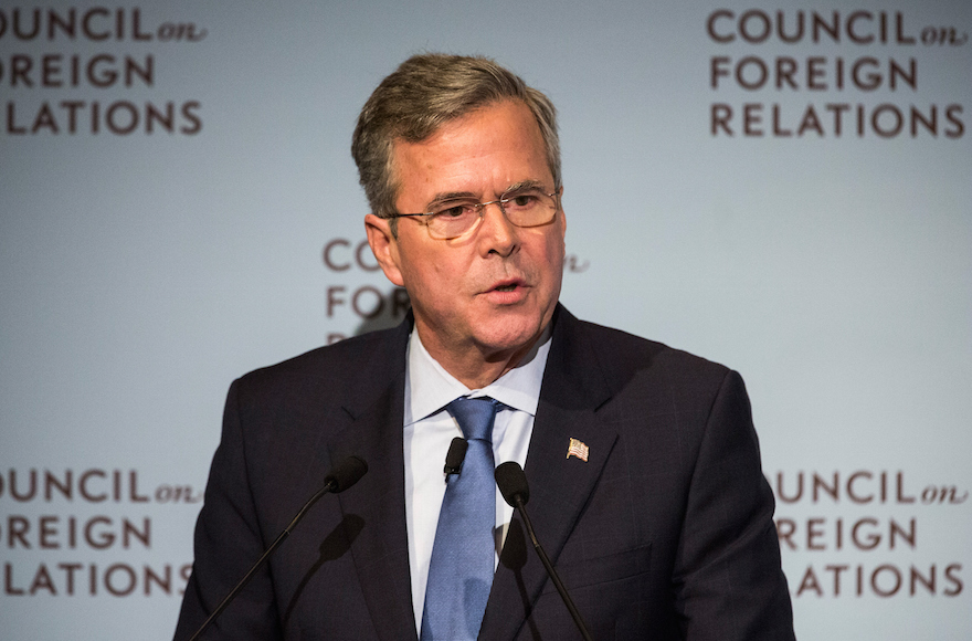 Jeb Bush speaking at the  Council on Foreign Relations in New York City, Jan. 19, 2016. (Andrew Burton/Getty Images)