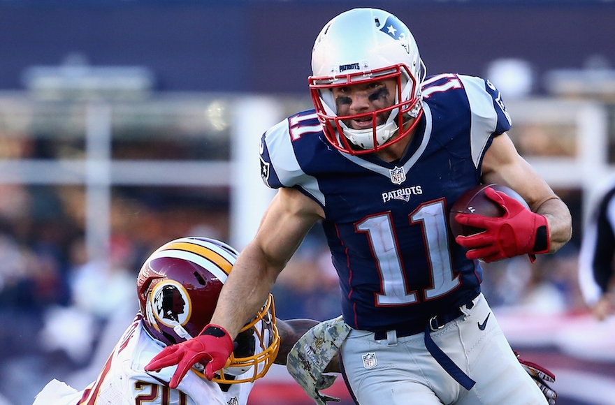 Julian Edelman playing against the Washington Redskins at Gillette Stadium in Foxboro, Massachusetts, Nov. 8, 2015. (Maddie Meyer/Getty Images)