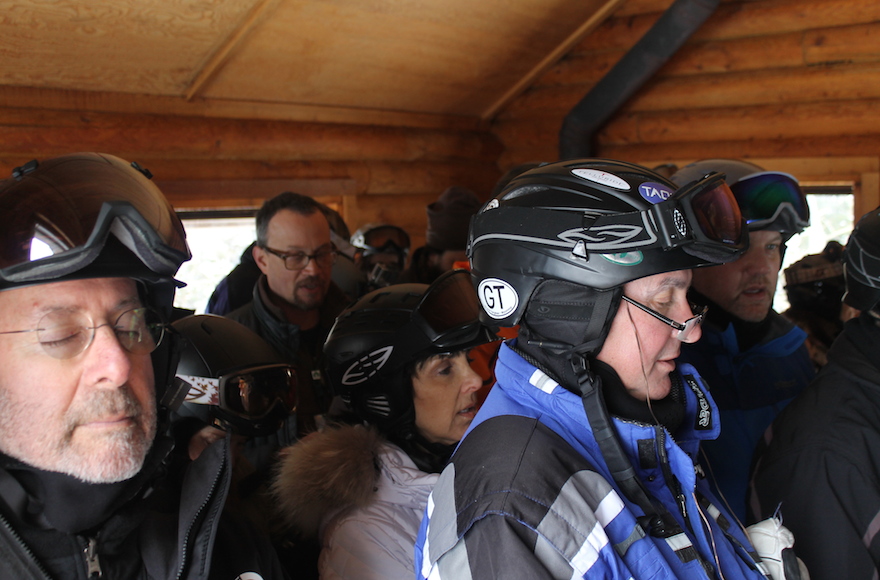 The rabbi who leads the weekly Jewish prayer service at Deer Valley ski resort sometimes alters the traditional prayer for rain to a prayer for snow. (Uriel Heilman)